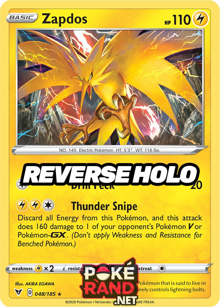 Reverse Holo (048/185) Zapdos - Vivid Voltage - PokeRand