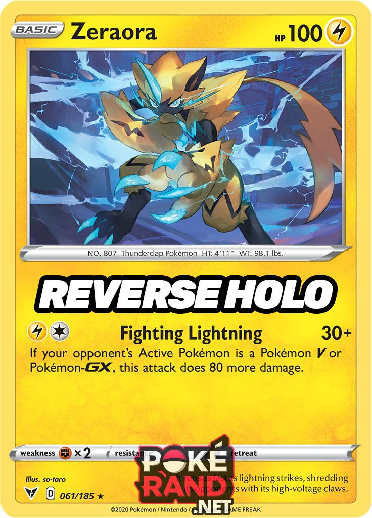 Reverse Holo (061/185) Zeraora - Vivid Voltage - PokeRand