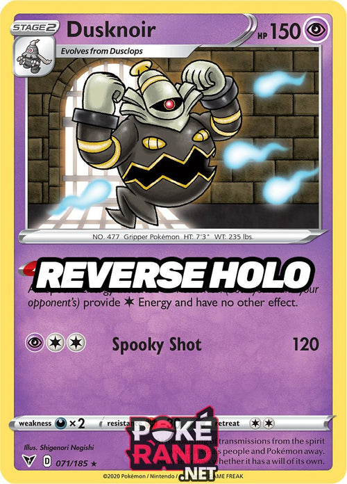 Reverse Holo (071/185) Dusknoir - Vivid Voltage - PokeRand