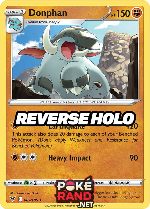 Reverse Holo (087/185) Donphan - Vivid Voltage - PokeRand