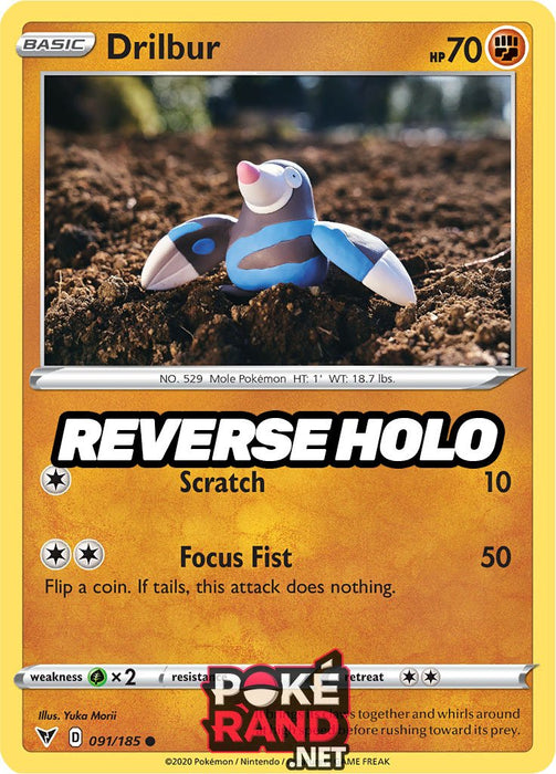 Reverse Holo (091/185) Drilbur - Vivid Voltage - PokeRand