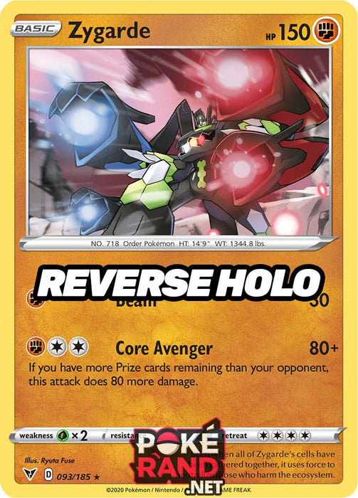 Reverse Holo (093/185) Zygarde - Vivid Voltage - PokeRand