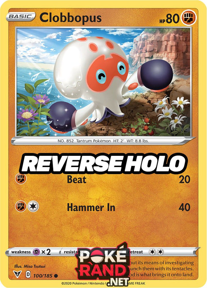 Reverse Holo (100/185) Clobbopus - Vivid Voltage - PokeRand