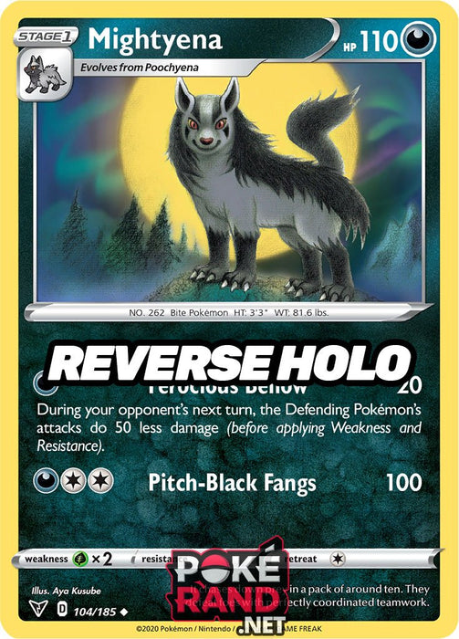 Reverse Holo (104/185) Mightyena - Vivid Voltage - PokeRand