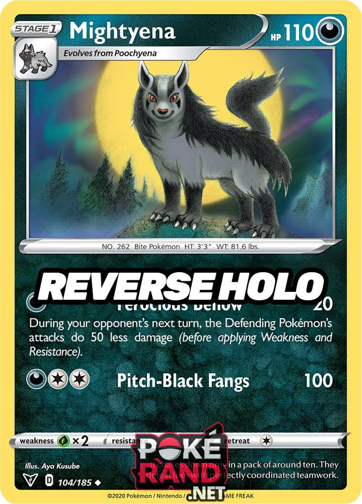 Reverse Holo (104/185) Mightyena - Vivid Voltage - PokeRand