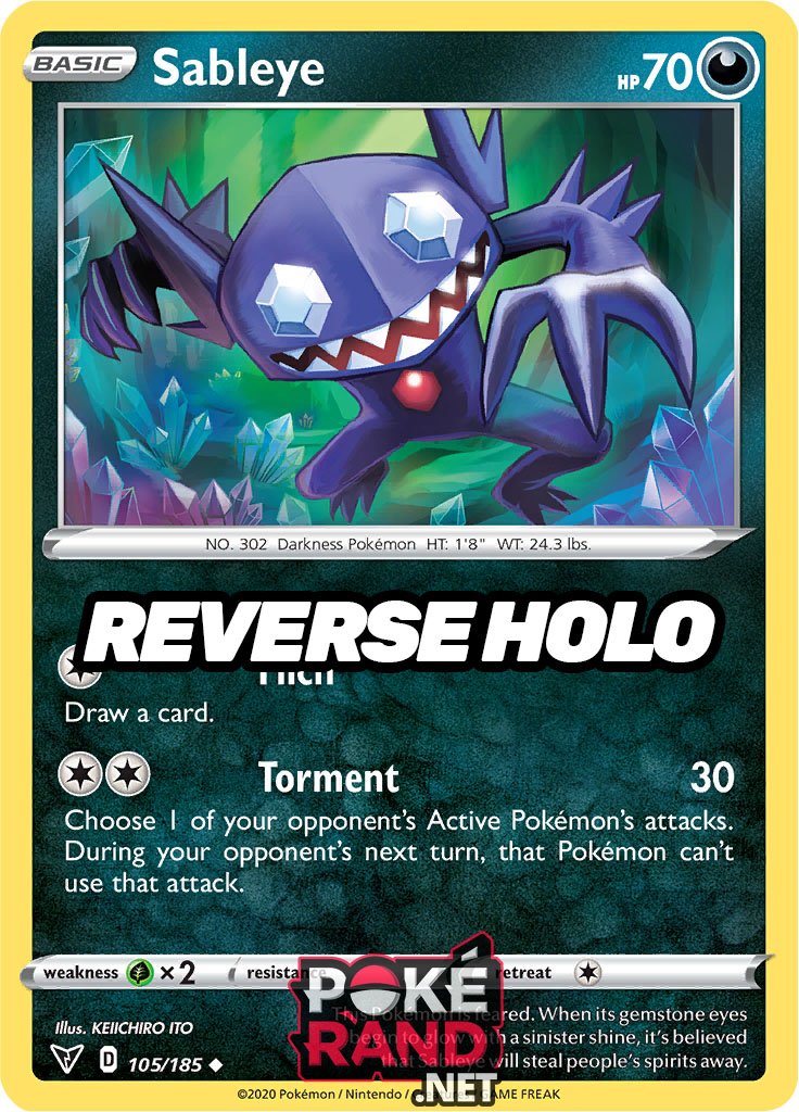 Reverse Holo (105/185) Sableye - Vivid Voltage - PokeRand