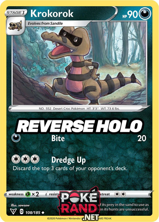 Reverse Holo (108/185) Krokorok - Vivid Voltage - PokeRand