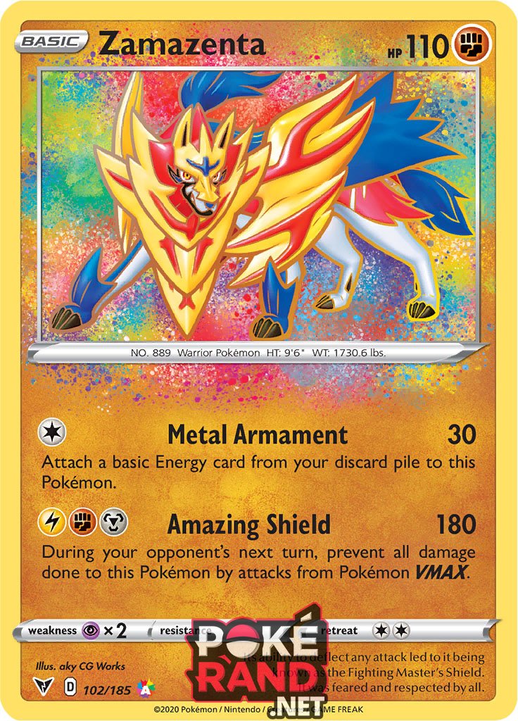 (102/185) Zamazenta - Amazing Rare - Vivid Voltage - PokeRand