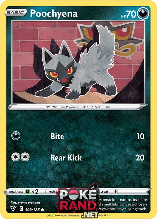 (103/185) Poochyena - Common - Vivid Voltage - PokeRand