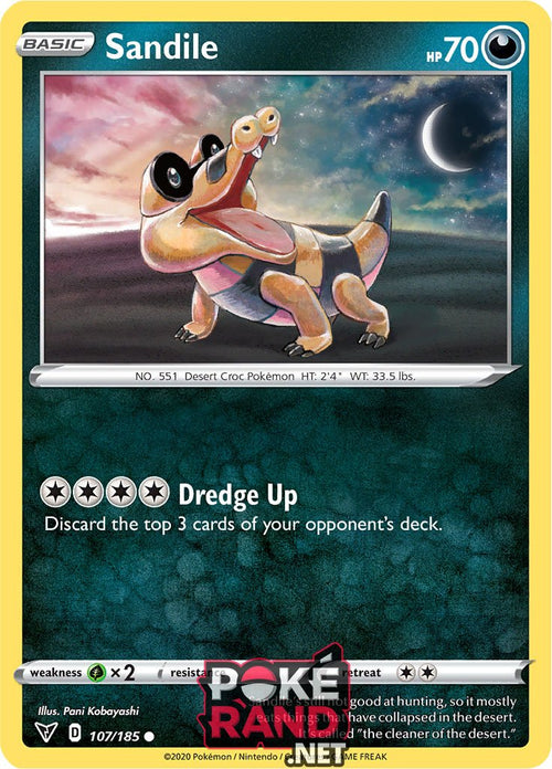 (107/185) Sandile - Common - Vivid Voltage - PokeRand