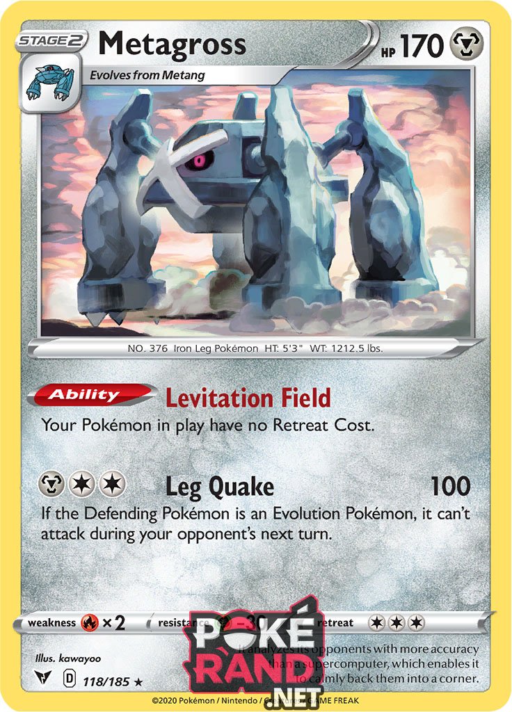 (118/185) Metagross - Rare - Vivid Voltage - PokeRand