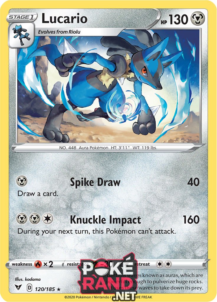 (120/185) Lucario - Rare - Vivid Voltage - PokeRand