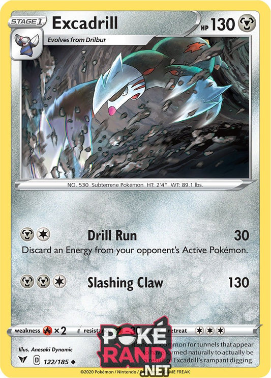 (122/185) Excadrill - Uncommon - Vivid Voltage - PokeRand