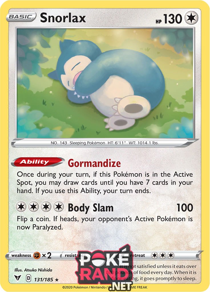 (131/185) Snorlax - Holo - Vivid Voltage - PokeRand