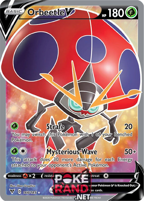 (166/185) Orbeetle V - Full Art - Vivid Voltage - PokeRand