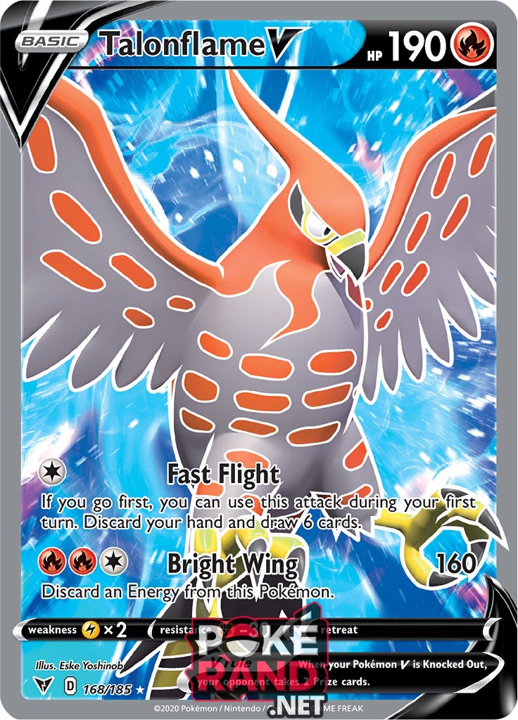 (168/185) Talonflame V - Full Art - Vivid Voltage - PokeRand