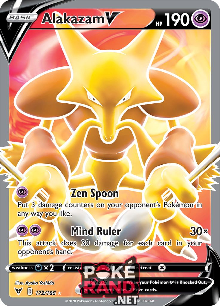 (172/185) Alakazam V - Full Art - Vivid Voltage - PokeRand