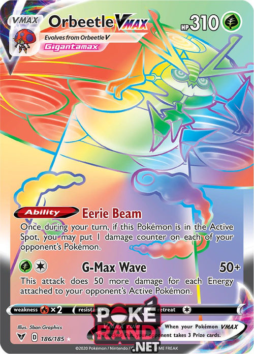 (186/185) Orbeetle Vmax - Secret Rare - Vivid Voltage - PokeRand