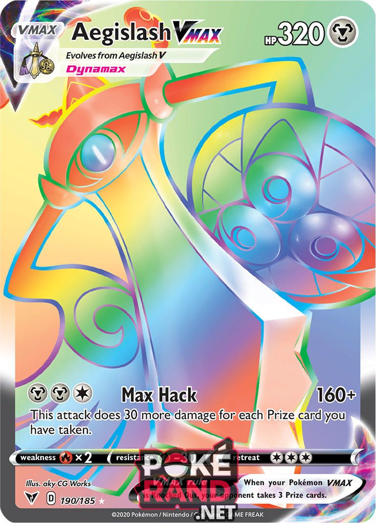 (190/185) Aegislash Vmax - Secret Rare - Vivid Voltage - PokeRand