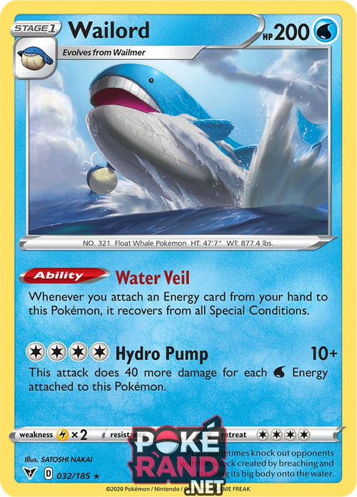 (032/185) Wailord - Holo - Vivid Voltage - PokeRand