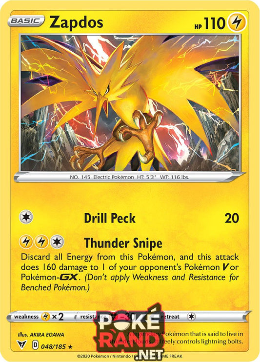 (048/185) Zapdos - Holo - Vivid Voltage - PokeRand