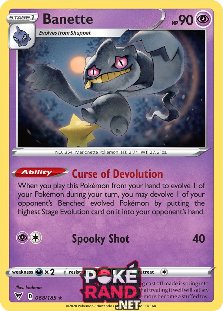 (068/185) Banette - Rare - Vivid Voltage - PokeRand