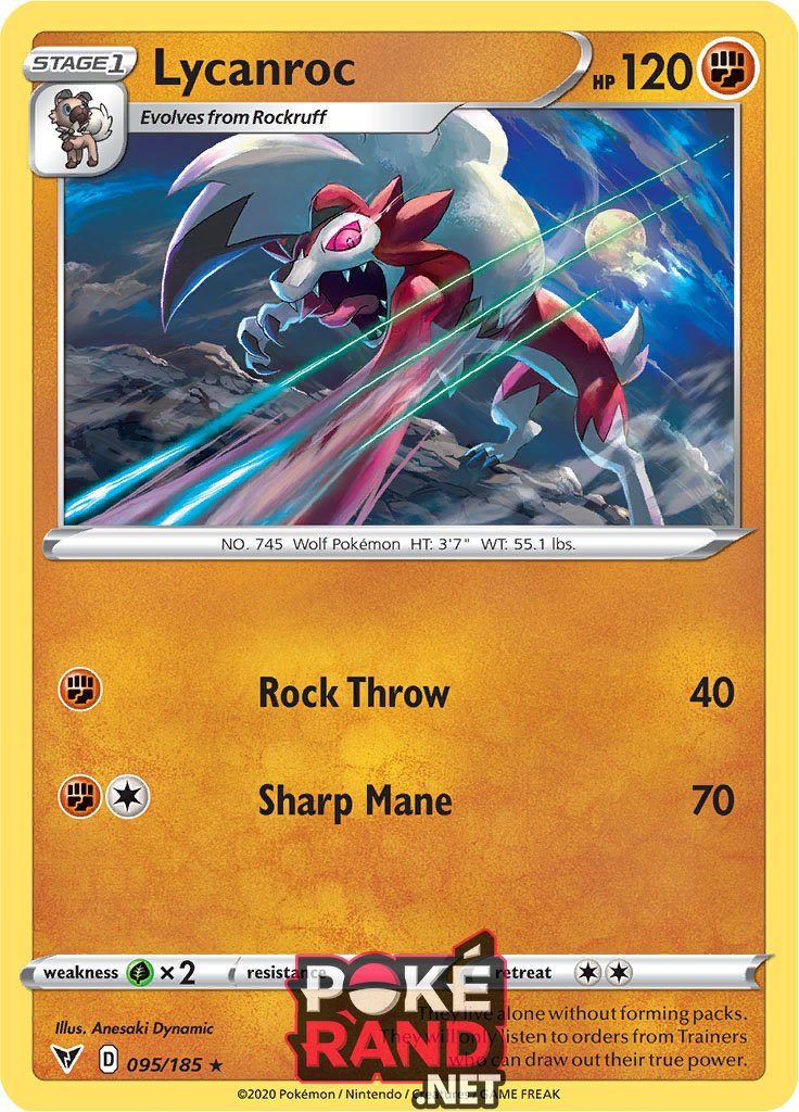 (095/185) Lycanroc - Rare - Vivid Voltage - PokeRand